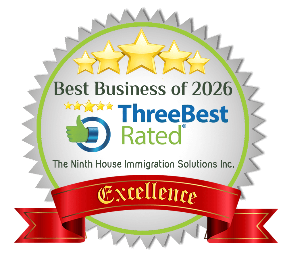 ThreeBestRated Best Business of 2026 seal — The Ninth House Immigration Solutions Inc.